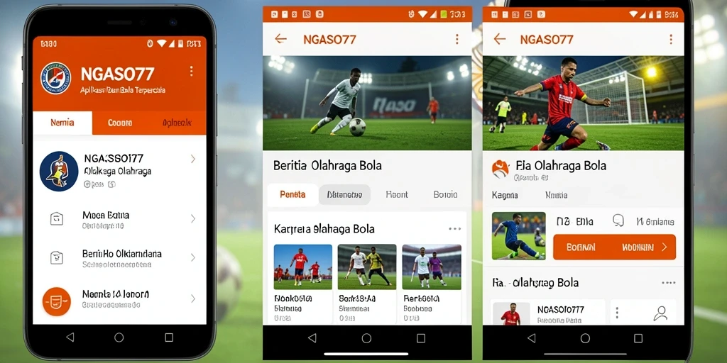 Antarmuka NGASO77 yang intuitif dan informatif untuk berita olahraga bola.