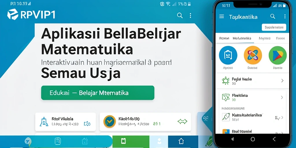 Antarmuka interaktif RPVIP1 untuk belajar matematika.