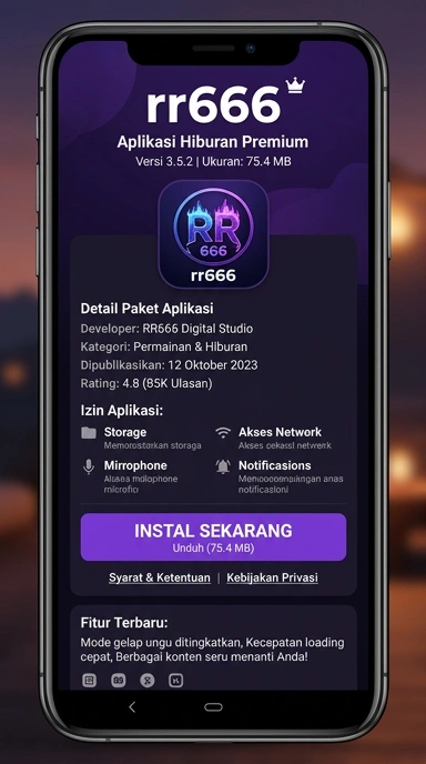 Tampilan halaman APK rr666